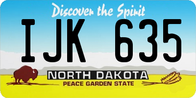 ND license plate IJK635