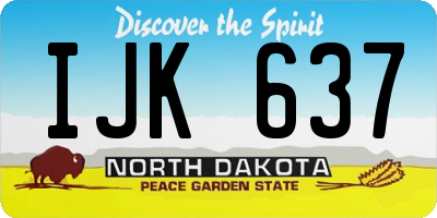 ND license plate IJK637