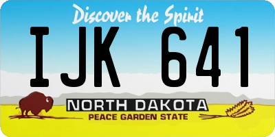 ND license plate IJK641