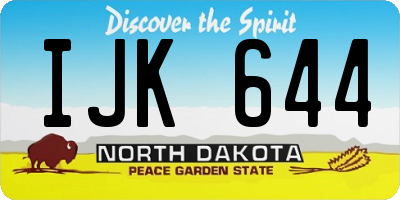 ND license plate IJK644