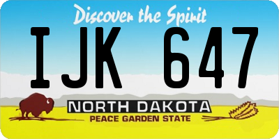 ND license plate IJK647