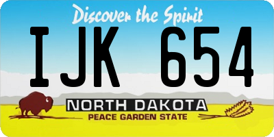 ND license plate IJK654