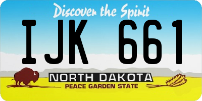 ND license plate IJK661