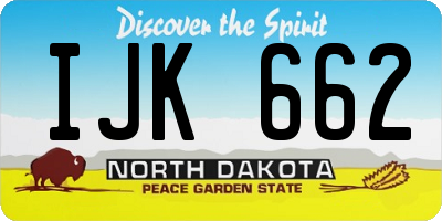 ND license plate IJK662