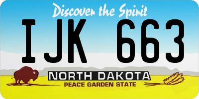 ND license plate IJK663