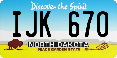 ND license plate IJK670