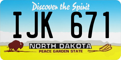 ND license plate IJK671