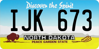 ND license plate IJK673