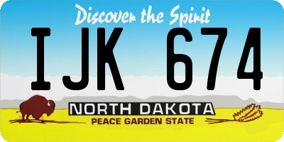 ND license plate IJK674