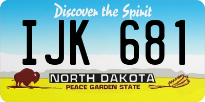 ND license plate IJK681