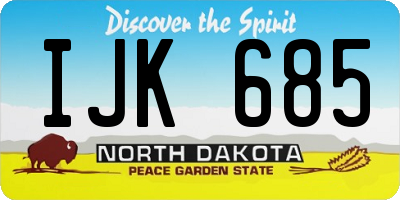 ND license plate IJK685