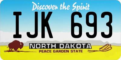 ND license plate IJK693