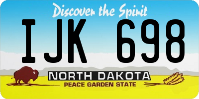 ND license plate IJK698