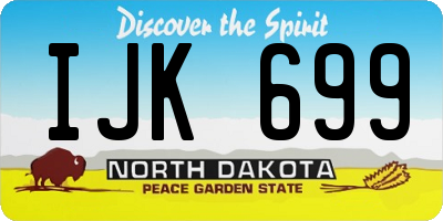 ND license plate IJK699