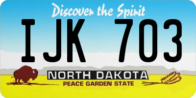 ND license plate IJK703