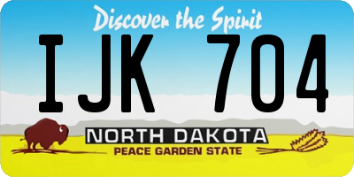 ND license plate IJK704