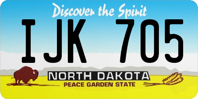 ND license plate IJK705