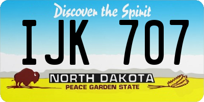 ND license plate IJK707