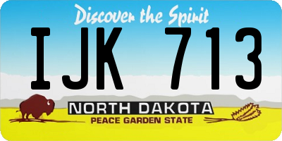 ND license plate IJK713
