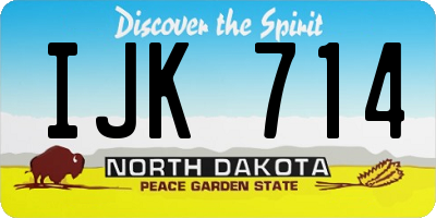 ND license plate IJK714