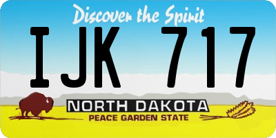 ND license plate IJK717