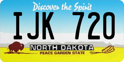 ND license plate IJK720