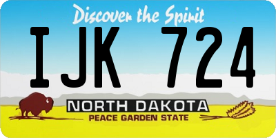 ND license plate IJK724
