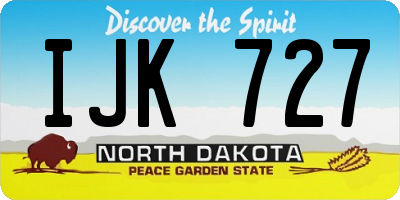 ND license plate IJK727