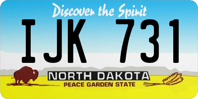 ND license plate IJK731