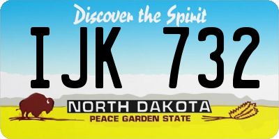 ND license plate IJK732