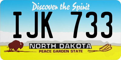ND license plate IJK733