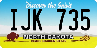 ND license plate IJK735