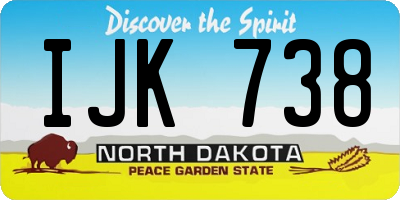 ND license plate IJK738