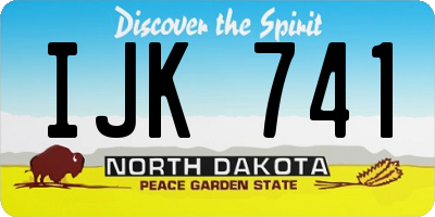 ND license plate IJK741
