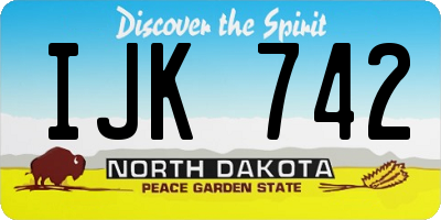 ND license plate IJK742