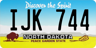ND license plate IJK744