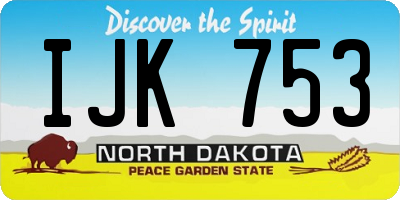 ND license plate IJK753