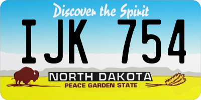 ND license plate IJK754