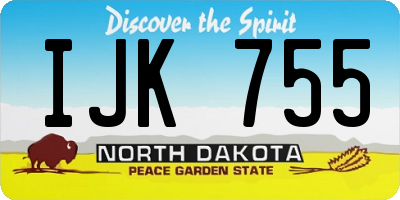 ND license plate IJK755