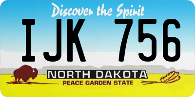 ND license plate IJK756