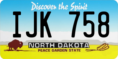 ND license plate IJK758