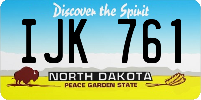 ND license plate IJK761