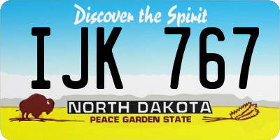 ND license plate IJK767