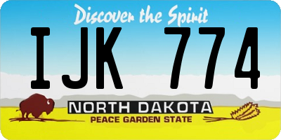 ND license plate IJK774