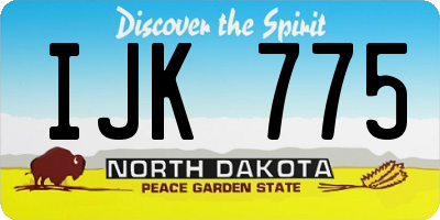 ND license plate IJK775