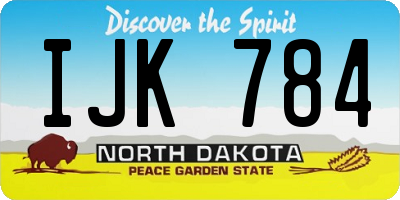 ND license plate IJK784