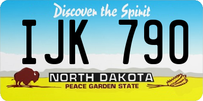 ND license plate IJK790