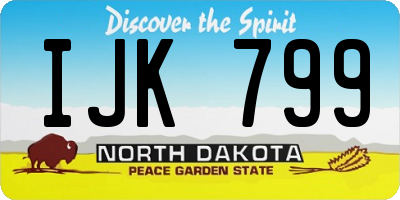 ND license plate IJK799