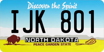 ND license plate IJK801