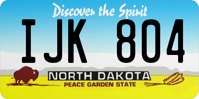ND license plate IJK804